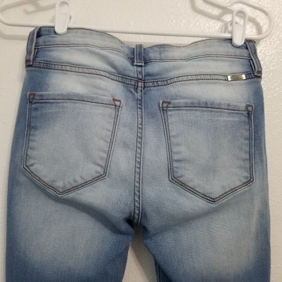 Women's Light Blue Distressed Jeans - Picture 6 of 14